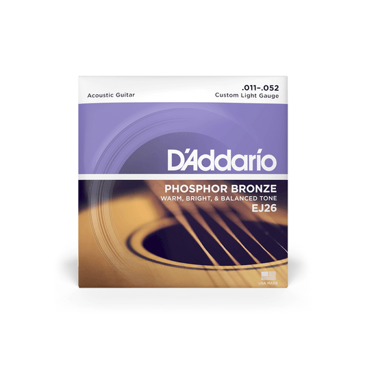 D'Addario EJ26 11-52 Phosphor Bronze Strings