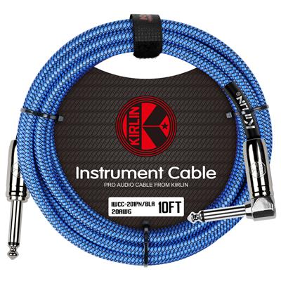 Kirlin Fabric 10' Cable Straight to Angle Blue