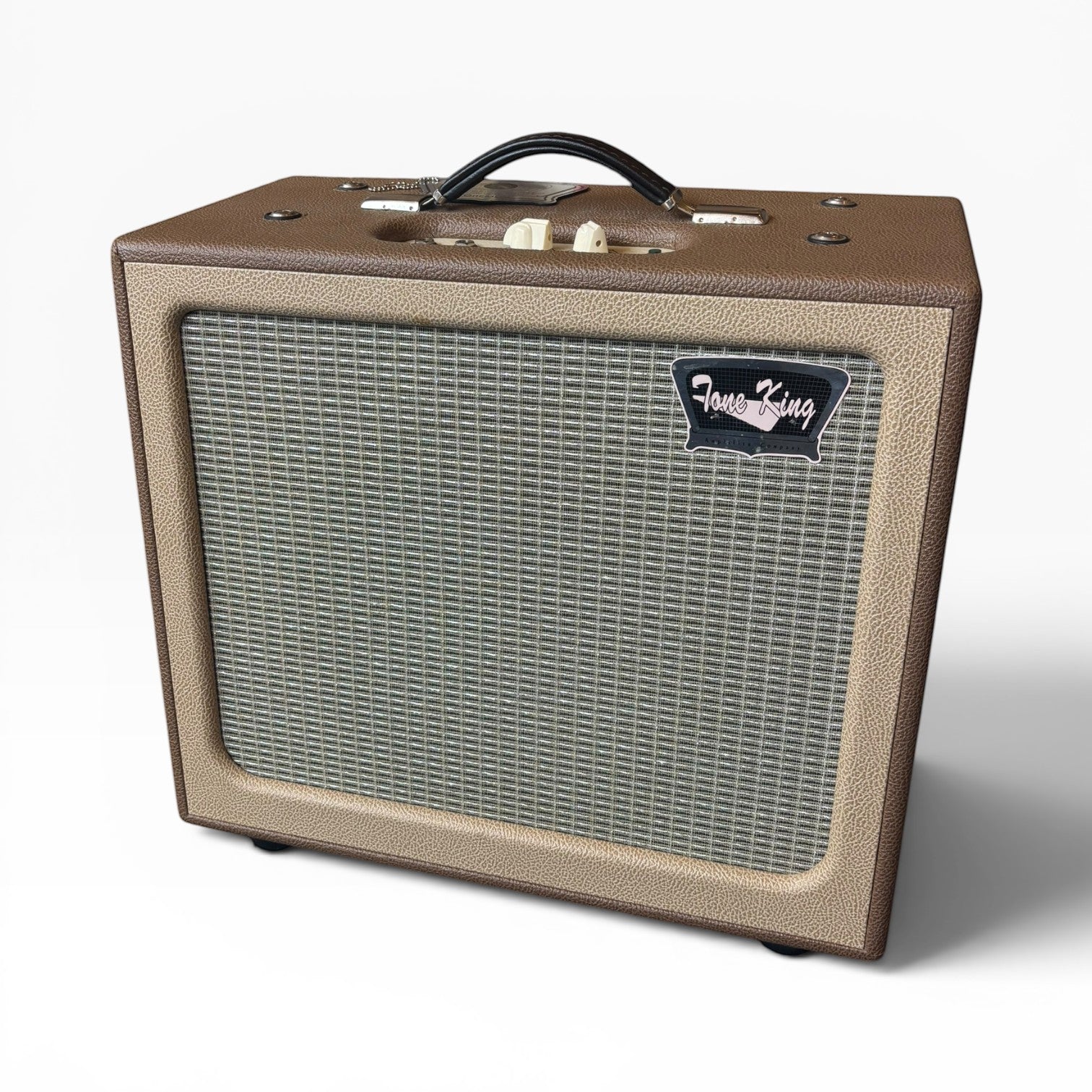 RJK Products pre-owned Tone King Gremlin 1x12 valve combo amplifier in cream and brown with vintage styling.