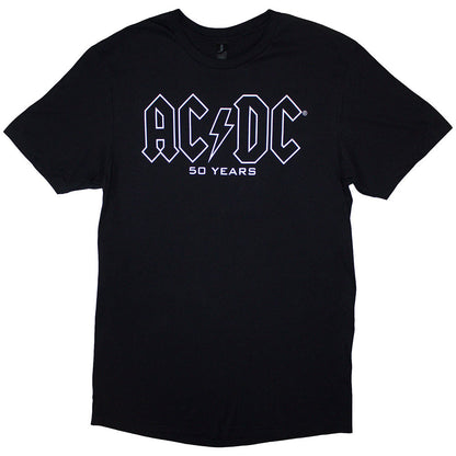 AC/DC Unisex T-Shirt: History Logo (Black) (Back Print)