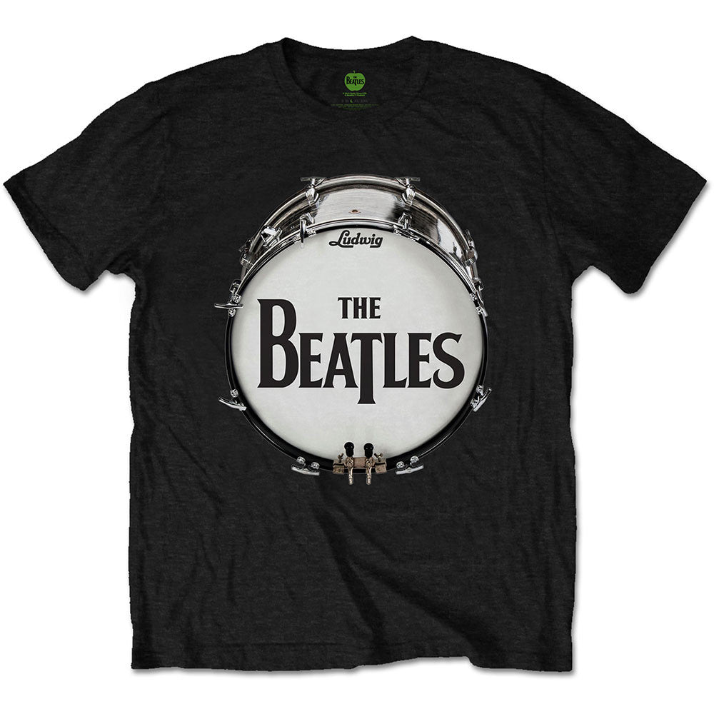 The Beatles Unisex T-Shirt: Original Drum Skin (Black)