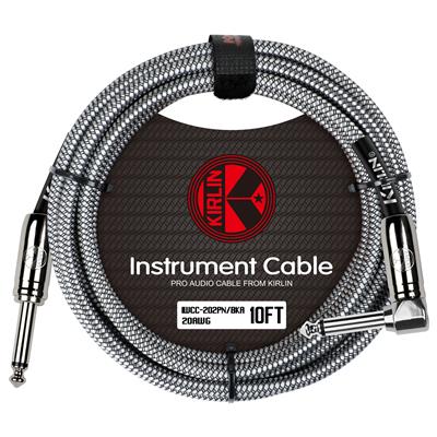 Kirlin Fabric 10' Cable Straight to Angle Black