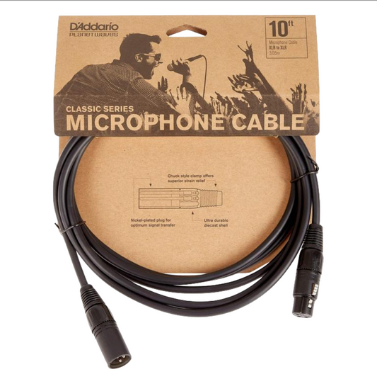 D'Addario Classic Series Microphone Cable 10ft/3m