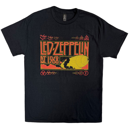 Led Zeppelin Unisex T-Shirt: Zeppelin & Smoke (Black)